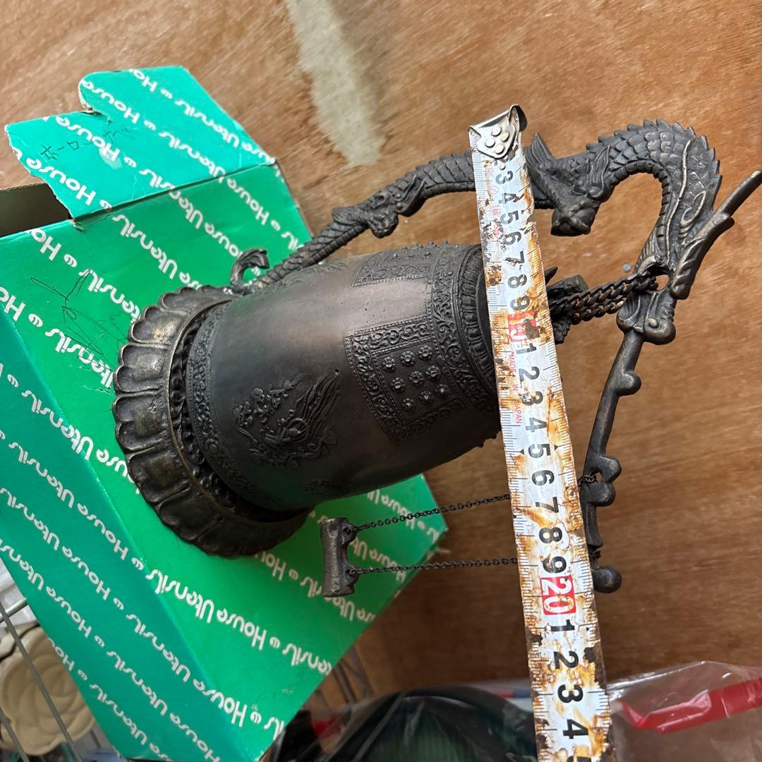 小振りで希少！【茶道具　喚鐘　合図鐘青銅　吊り鐘・E14】★インテリア　美術工芸