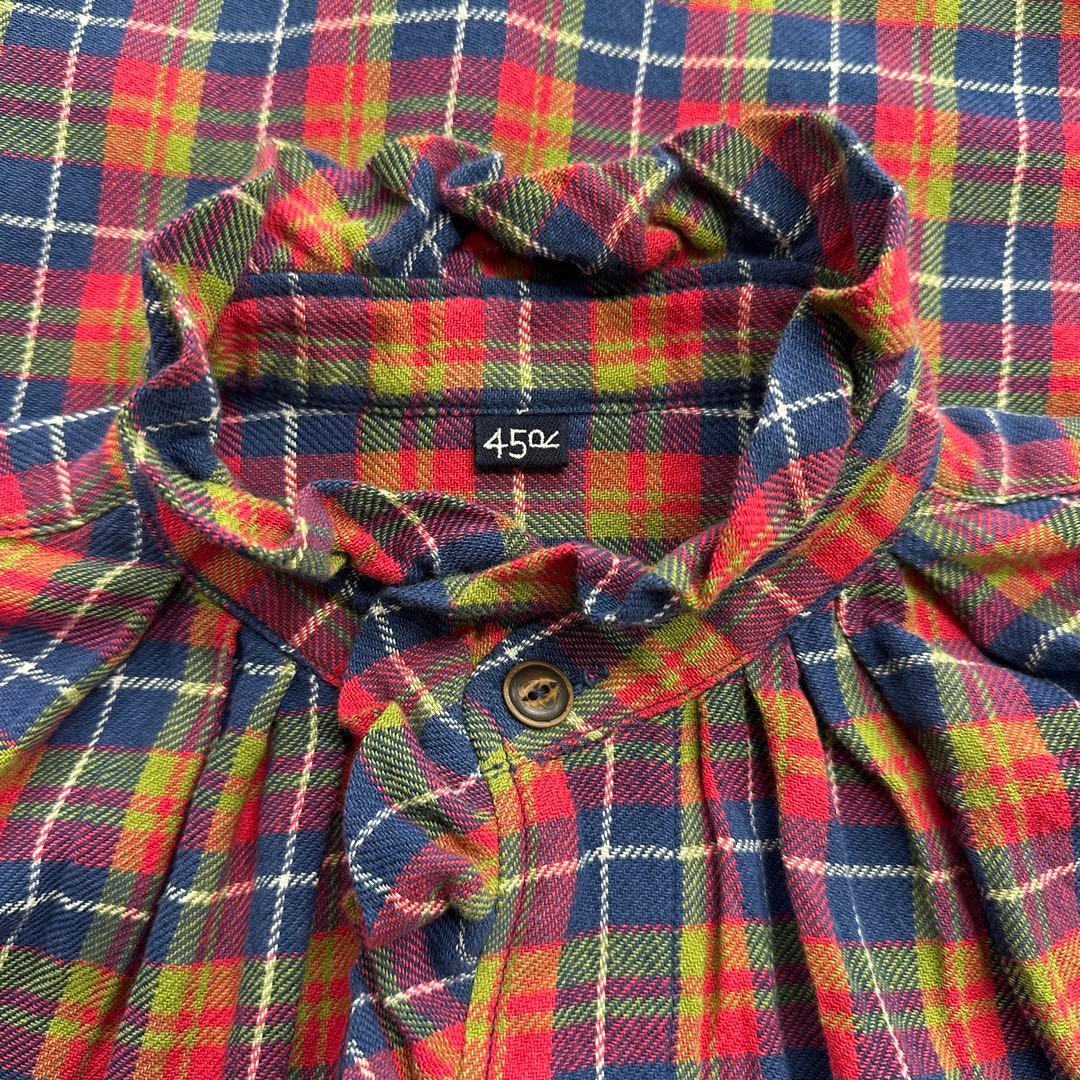 パ*ダ様 45R インドネルのタックフリルブラウス　サイズ3