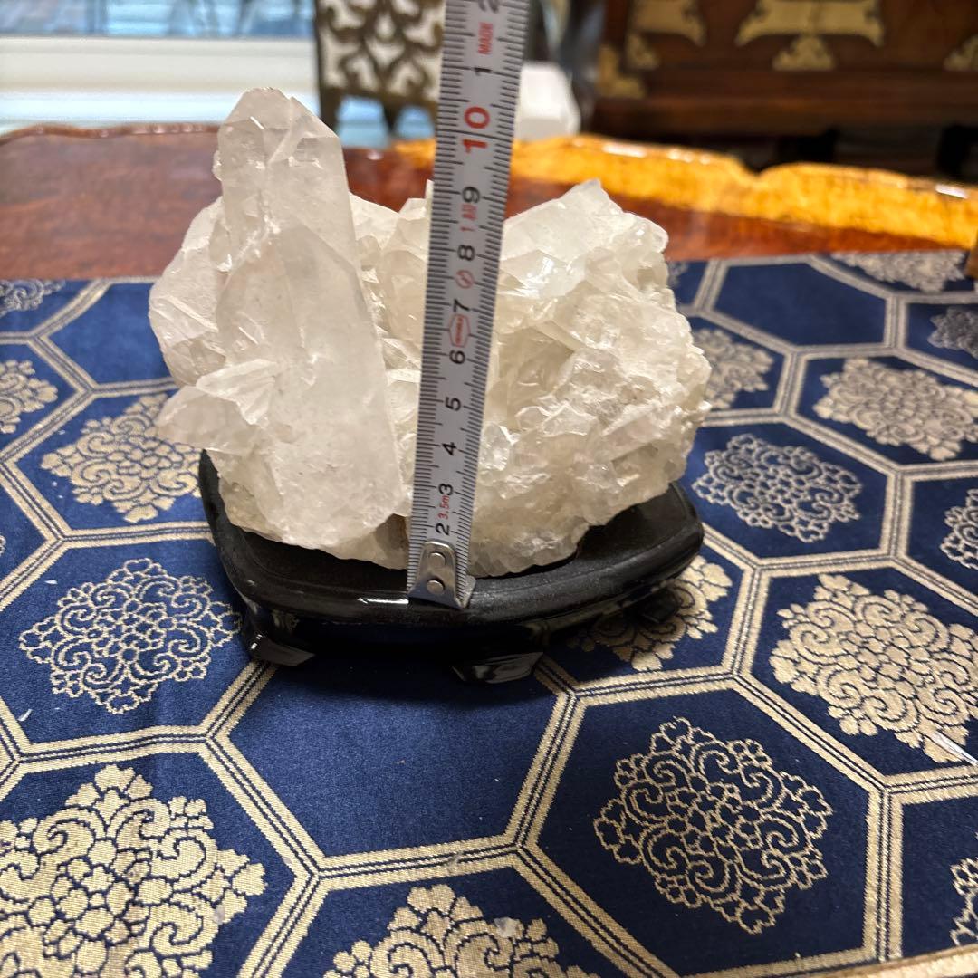 透明クォーツクリスタル 置物 スタンド付き