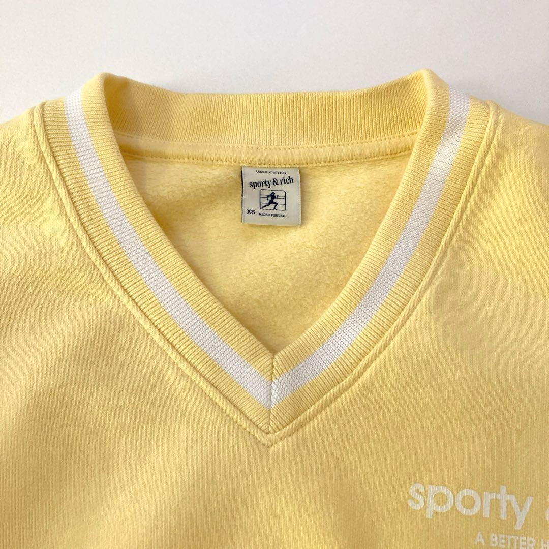 【タグ付き未使用】 Sporty&Rich クロップドスウェット Vネック
