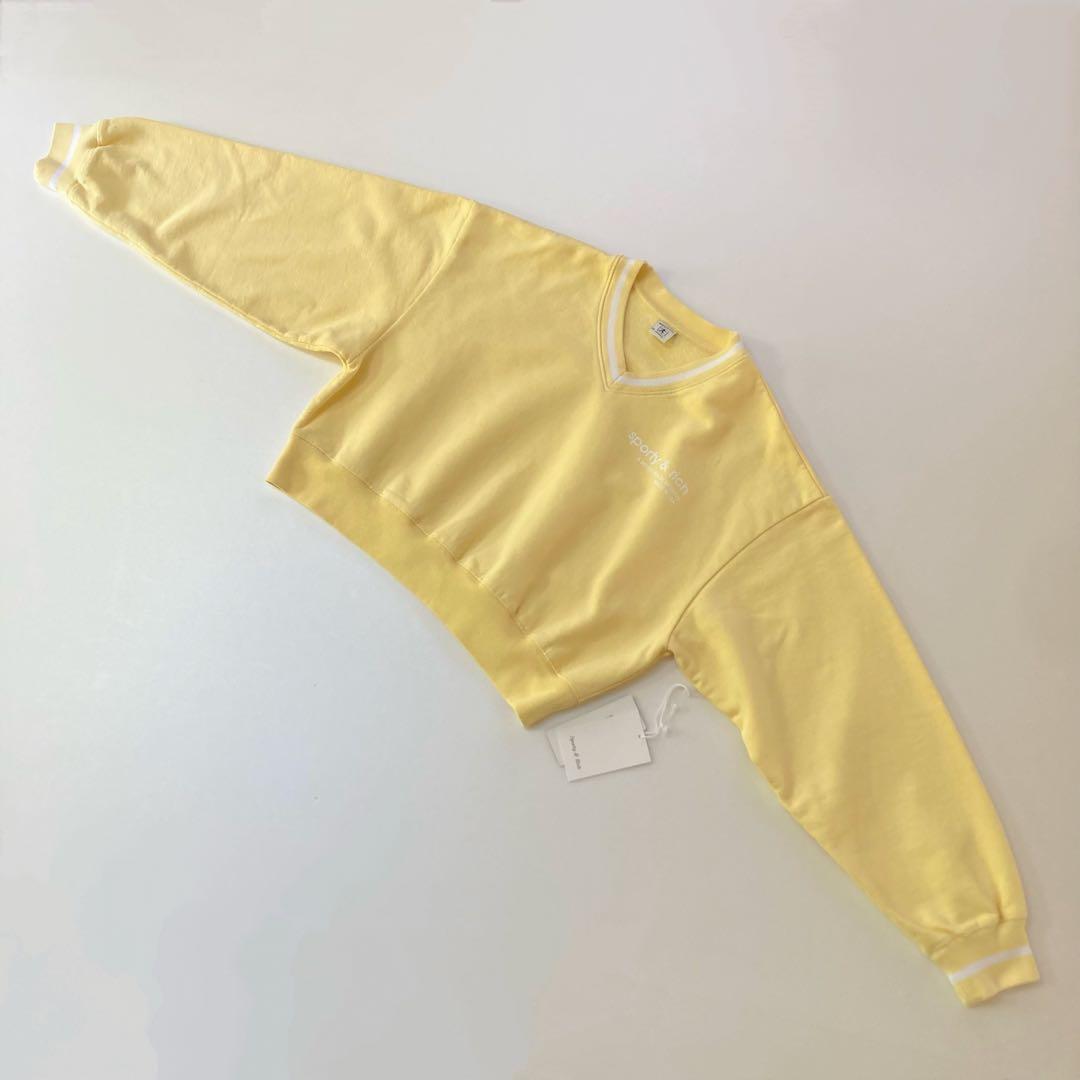 【タグ付き未使用】 Sporty&Rich クロップドスウェット Vネック