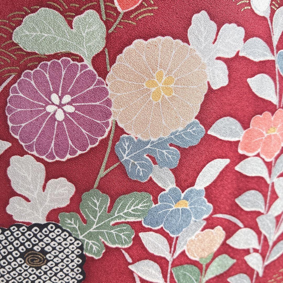 付け下げ　小紋　フルセット　着物　トールサイズ　正絹　訪問着　鮮やか美　J1