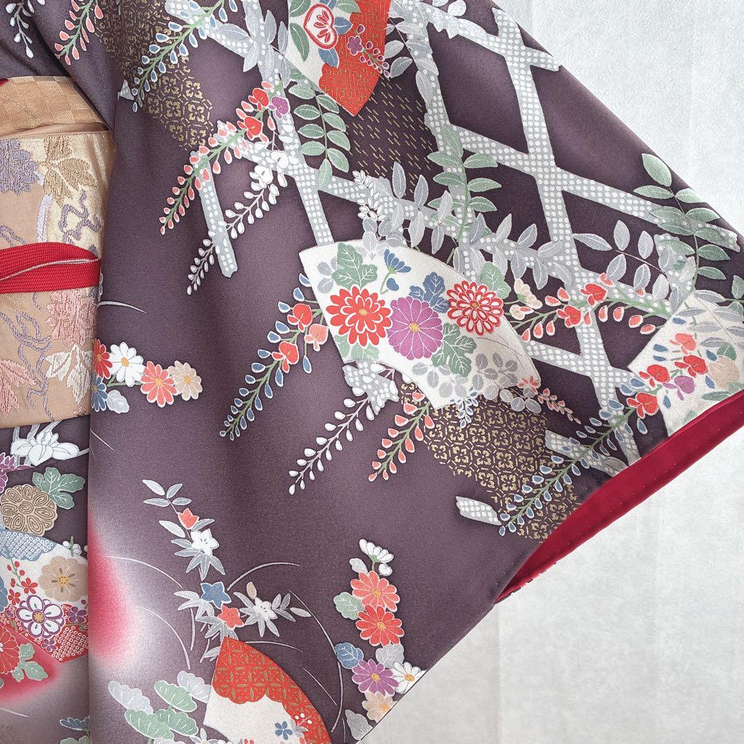 付け下げ　小紋　フルセット　着物　トールサイズ　正絹　訪問着　鮮やか美　J1