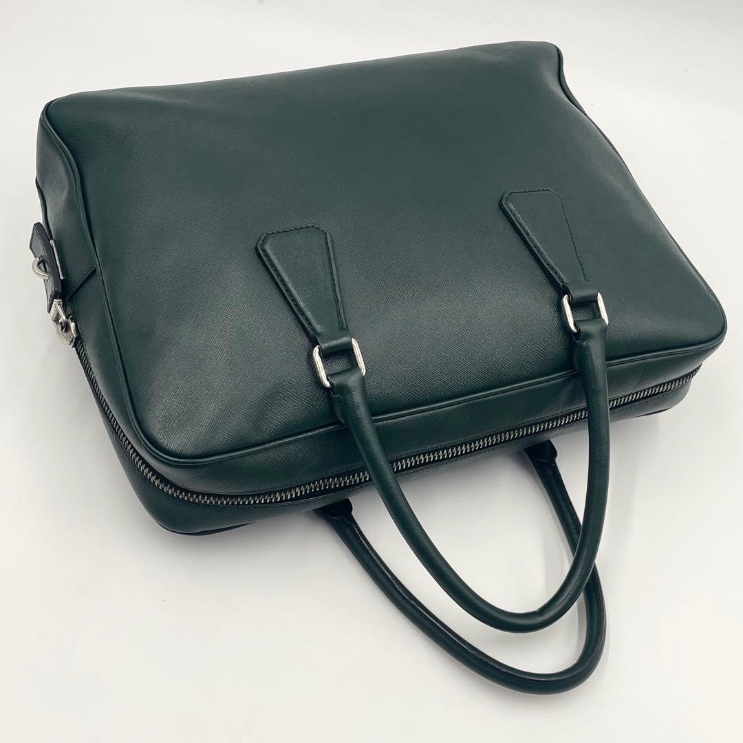 【希少色•極美品】PRADA ブリーフケース サフィアーノレザー ビジネスA4可