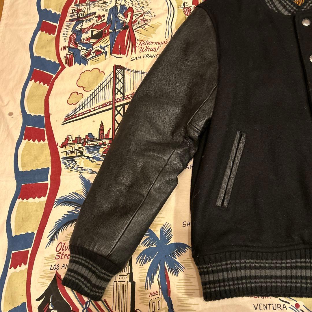 UNITED SPORTS OF AMERICA スタジャン ブラック　レザー