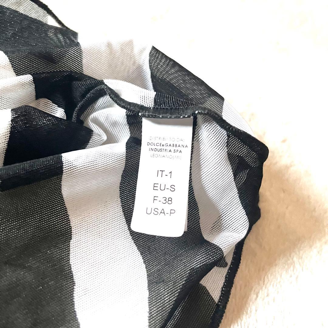 ドルチェアンドガッパーナ　ゼブラ　シアー　キャミソール　シースルー　白黒