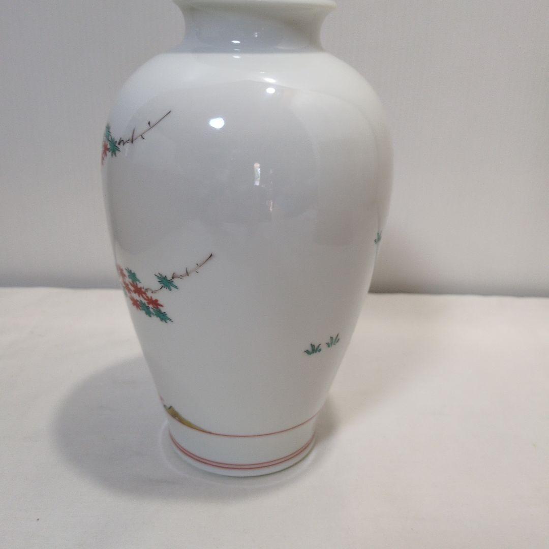 14代 酒井田柿右衛門 鹿紅葉文 花瓶 共箱付き