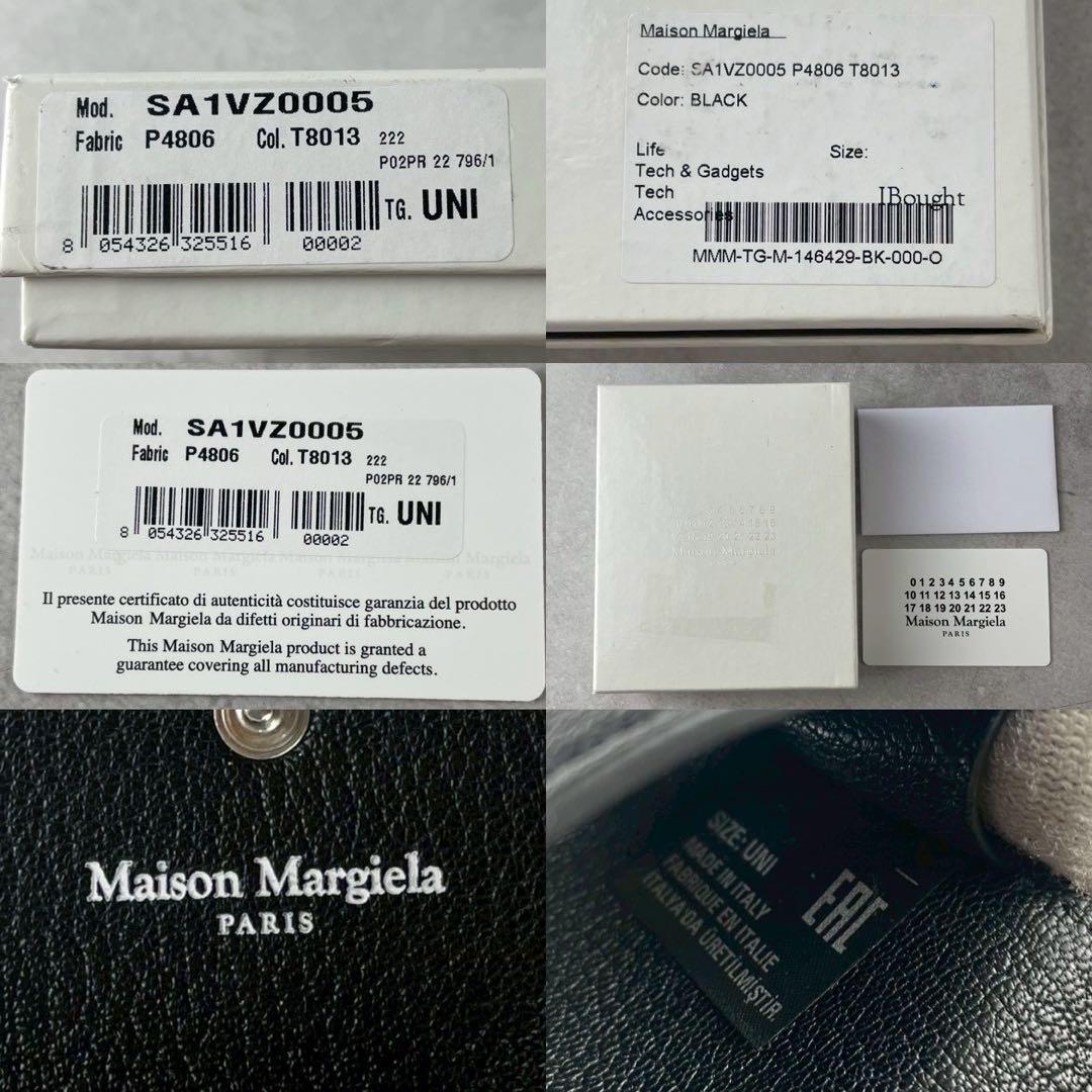 未使用に近い◎メゾンマルジェラ AirPodsケース ストラップ付 レザー 黒