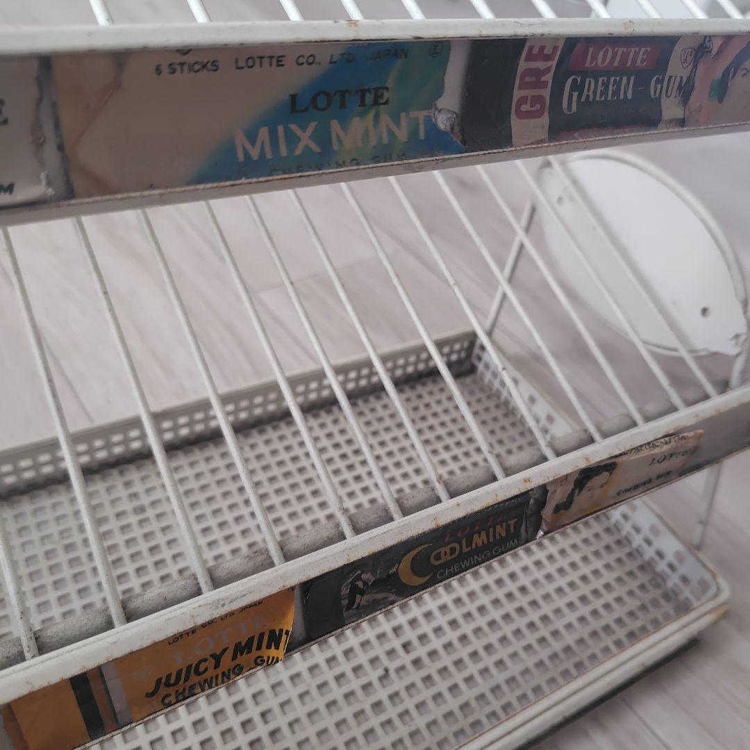 LOTTE 陳列スタンド 3段 ホワイト　昭和レトロ