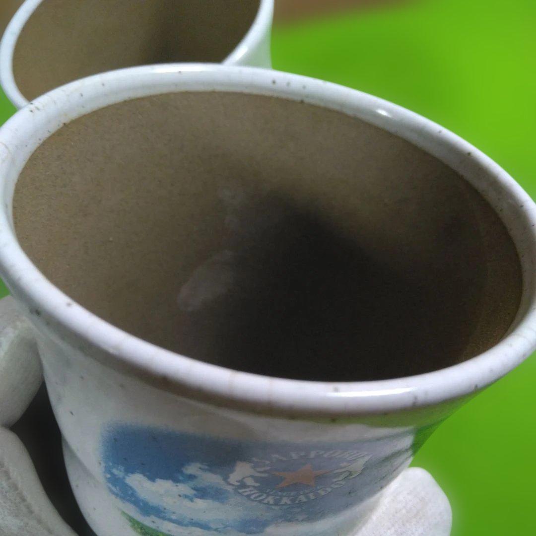 北海道生ビール、陶器製タンブラー、2個、とサーバー、