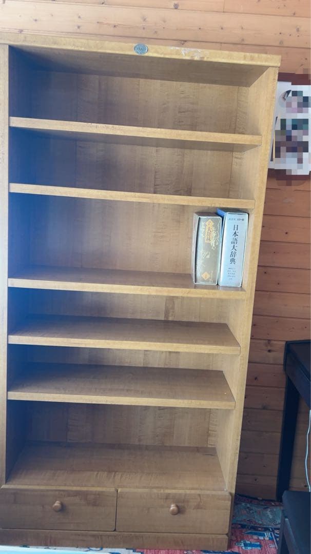 TRAD 木製本棚 引き出し2個付き