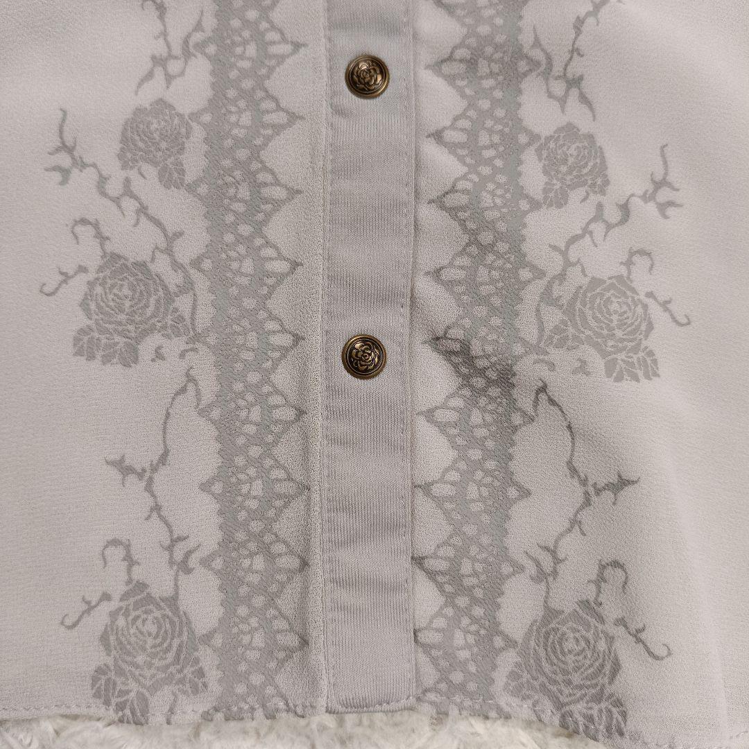 極美品✨オッズオンジャパン　ローズプリント シフォンブラウス　フリル　F