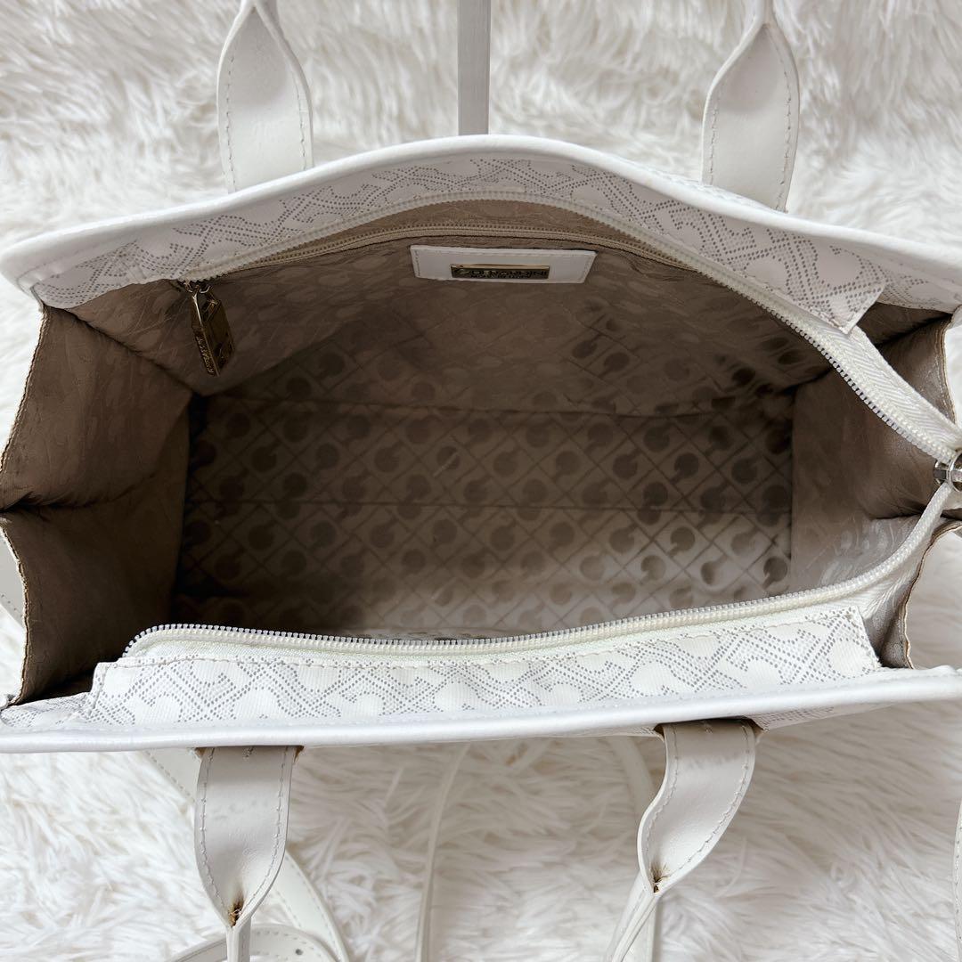 GHERARDINI ゲラルディーニ 2way ハンドバッグ ソフティ 総柄 白