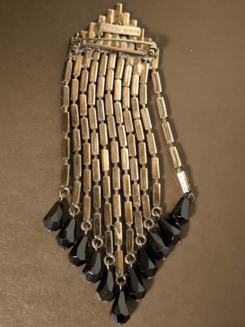 ヴィンテージ ラインストーン ジョルジオ アルマーニ ARMANI ブローチ