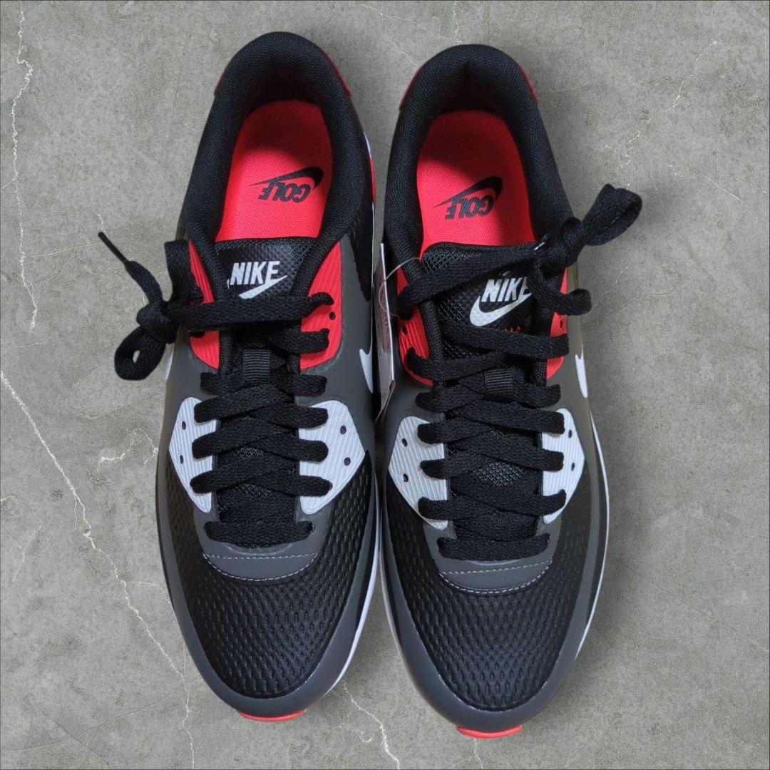 ナイキゴルフ　エアマックス 90G　ゴルフシューズ ブラック/レッド