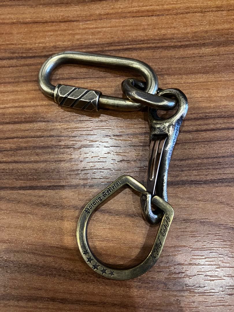 ブラス製刻印入りカラビナ　north&judd製ナスカン使用キーチェーン　新品！