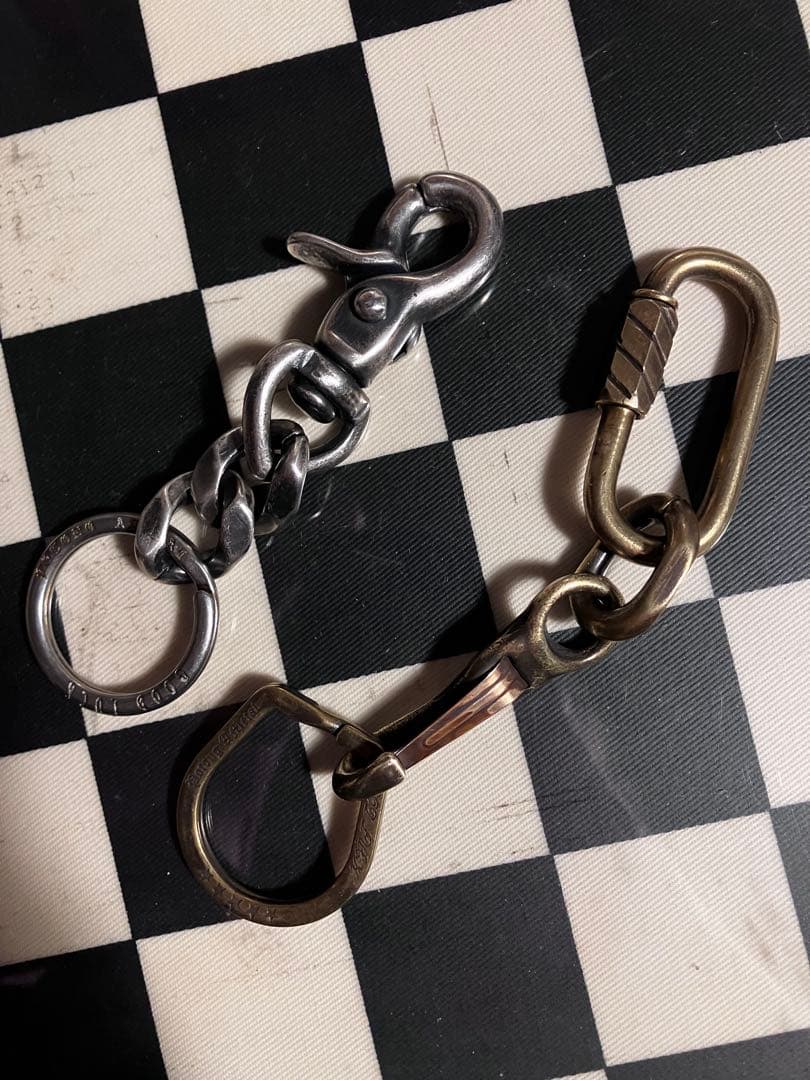 ブラス製刻印入りカラビナ　north&judd製ナスカン使用キーチェーン　新品！