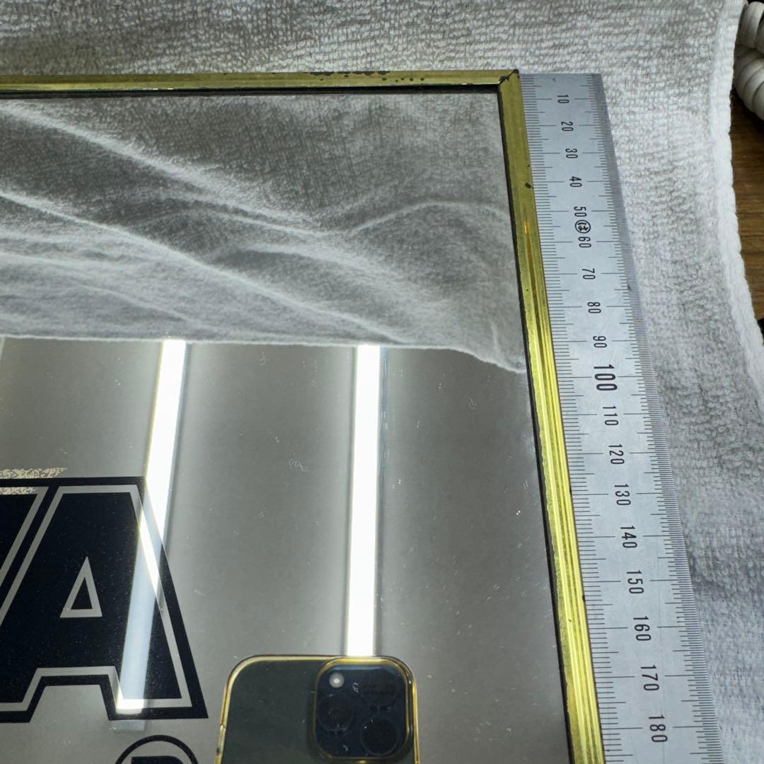 矢沢永吉　Ｅ.YAZAWA 鏡　パブミラー　昭和レトロ　極美品　金縁