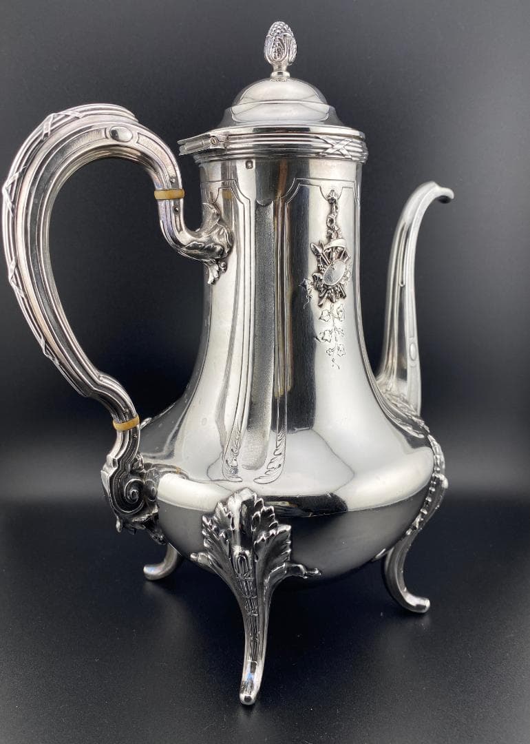 I25 フランス 楽器文様 オーケストラ 純銀950 ティーポット コーヒー