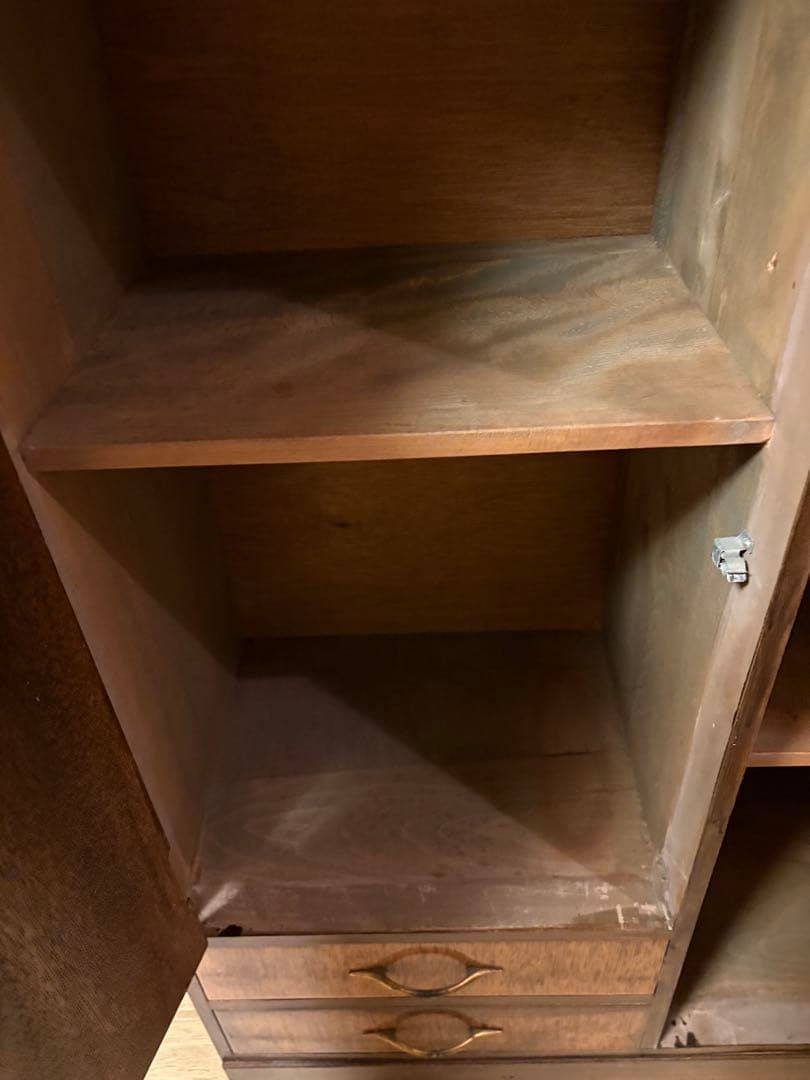 昭和レトロ　書棚　ガラス　キャビネット