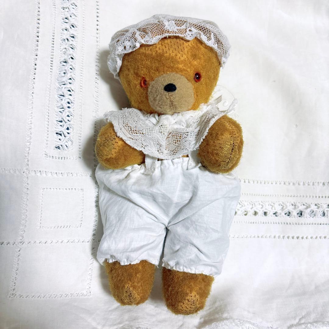 DDRベア ボネ襟パンツ付き　古い子　アンティークベア　ベルリンベア