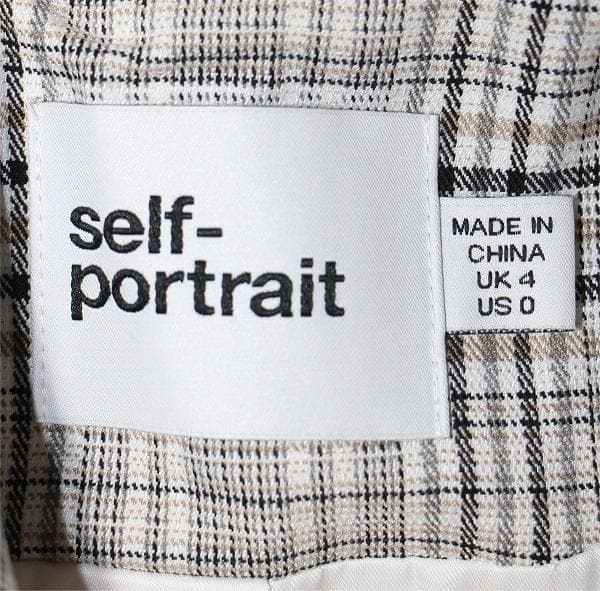 M*G様 セルフポートレイト ブレザー ワンピース チェック柄 グレー UK4