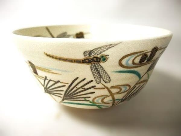 「仁清写蜻蛉文」手描きトンボ模様の茶碗