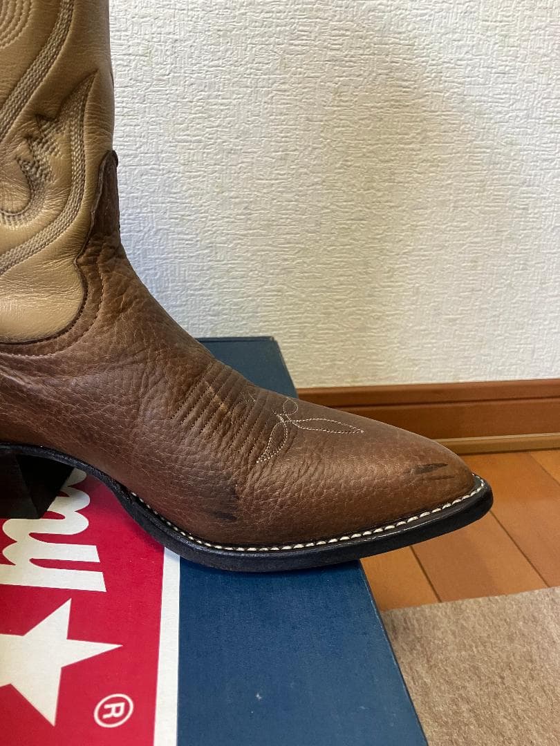 トニーラマ　ウエスタンブーツ　ブラウン/ベージュ レザー　６C　23cm