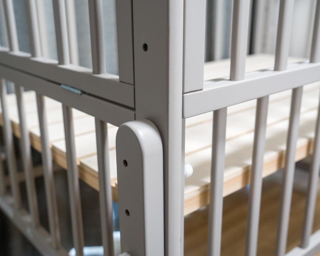 【極美品】大和屋 ノモック Wオープンハイタイプ ベビーベッド グレー