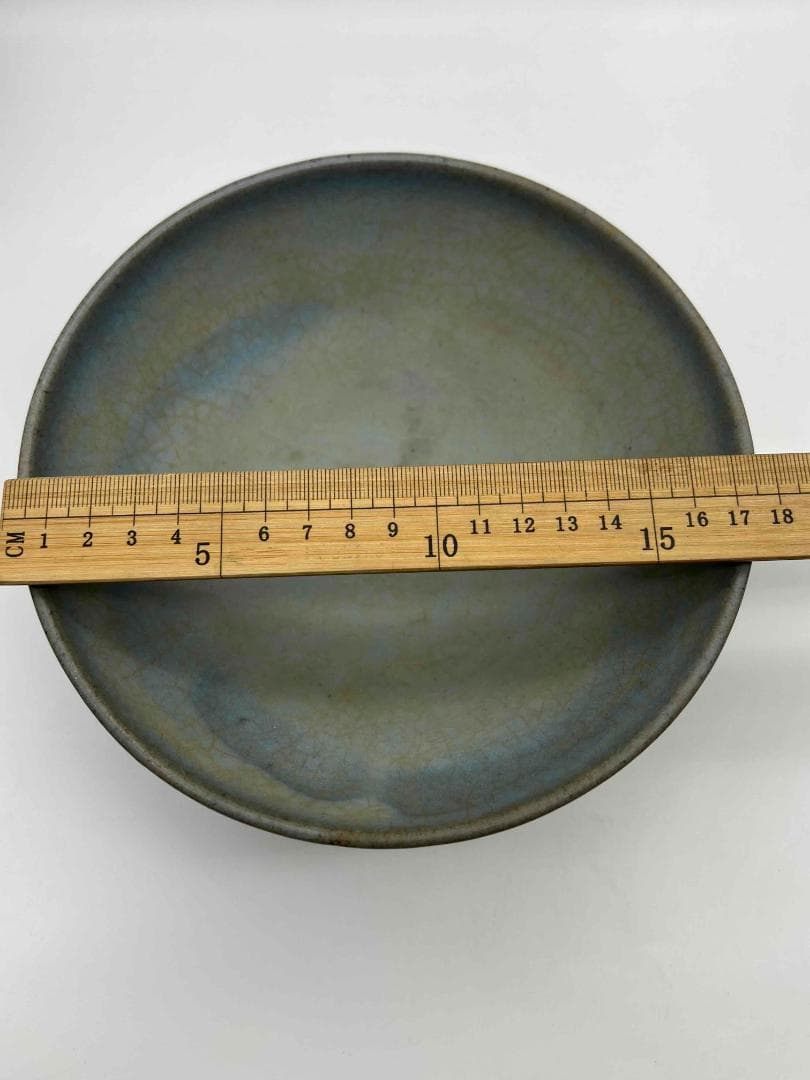 宋から元時代　鈞窯　澱青釉　天青釉茶碗　窯変釉　茶道具　水指(B-93)