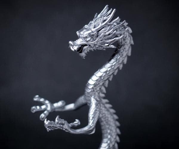 ドラゴン タイガーアイ丸玉付き ３体セット 高さ15cm 龍の置物 竜 風水