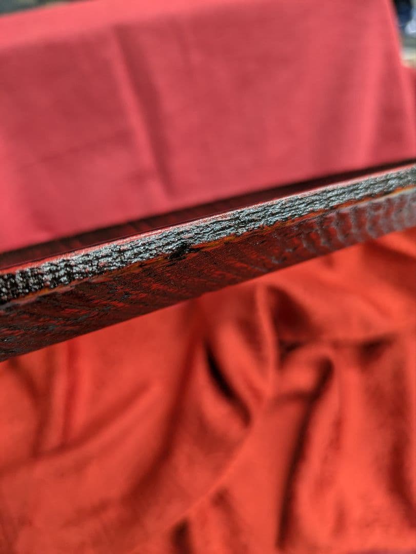 ５枚組　木製 長方形 プレート 黒赤模様 約24cm　珍味入れ