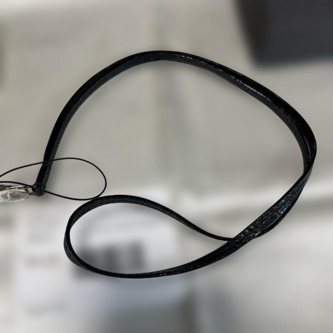 ブルガリ 首かけストラップ ブルガリブルガリ レザー ブラック パラジウム