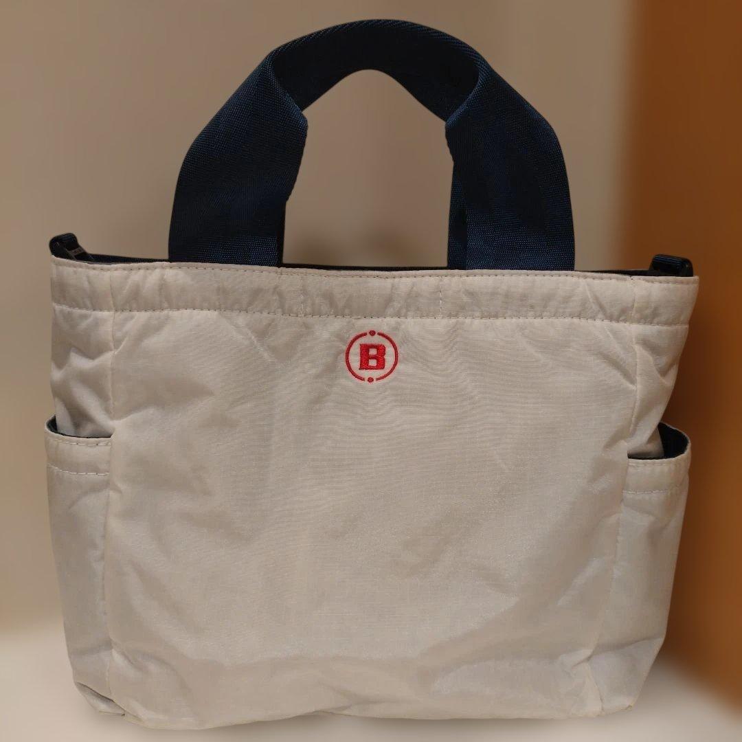 BRIEFING　カートトートバック　大容量 ホワイト☓ネイビー(内側グレー)