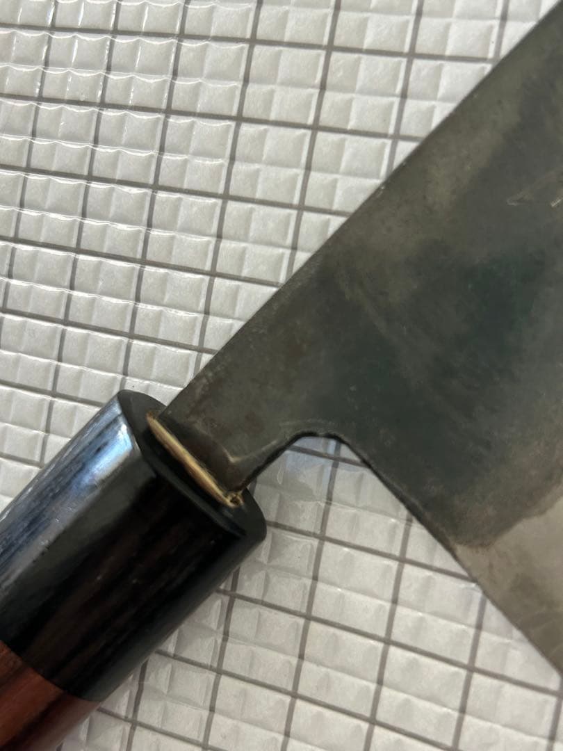 仙助 包丁 菜切 菜切包丁 165mm 安来鋼青紙２号 紫檀シノギ柄 ②