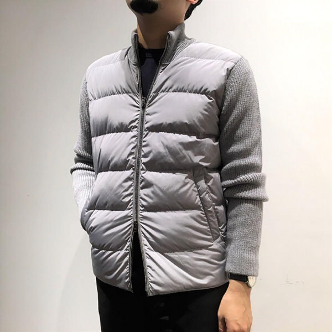 美品 HERNO 5ゲージ×ダウン ハイブリッドコンビネーションブルゾン 46