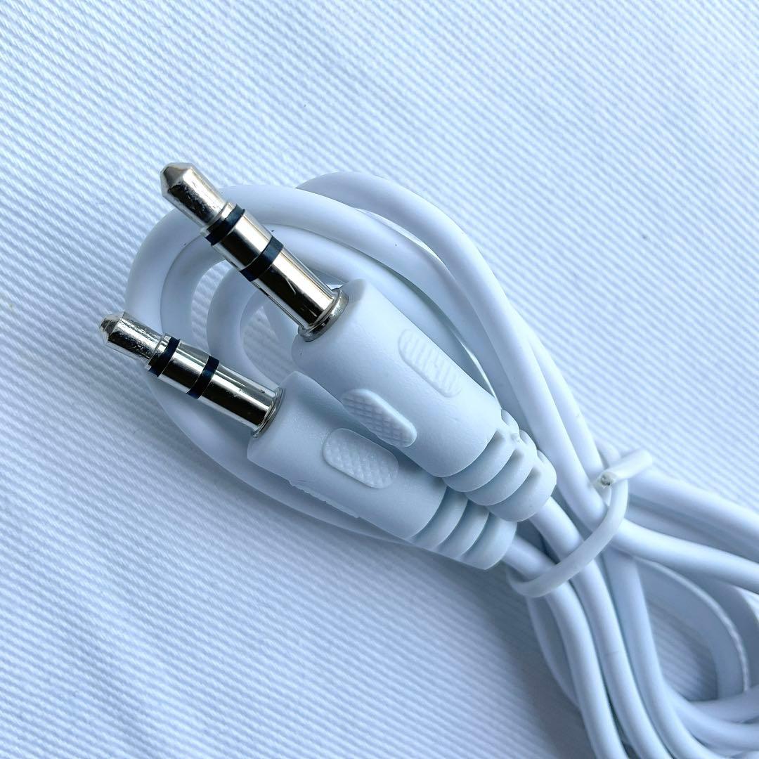 3.5mm オス - オス ステレオ オーディオ ケーブル　1m 白　ホワイト
