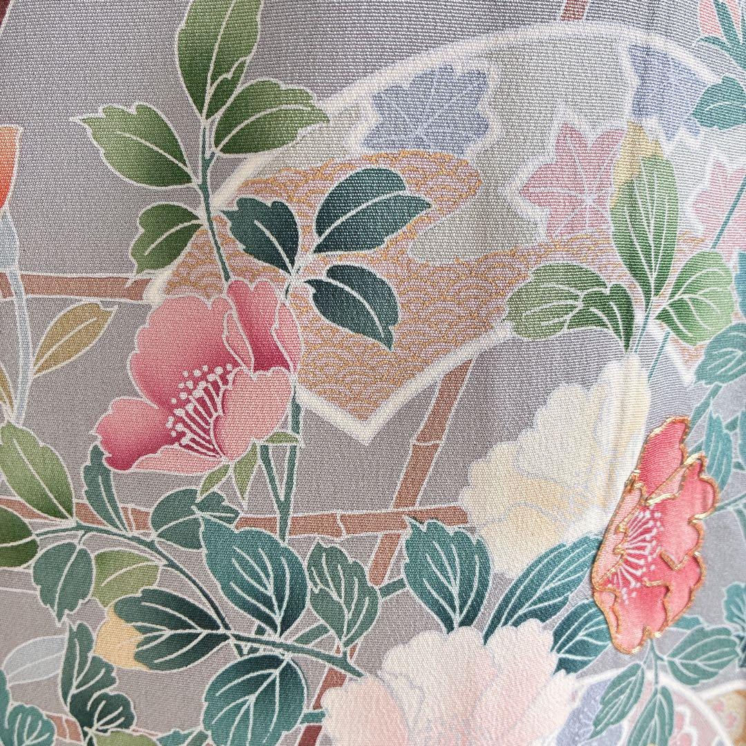 訪問着　フルセット　着物　正絹　四季草花　卒業式　入学式　金駒刺繍　G3