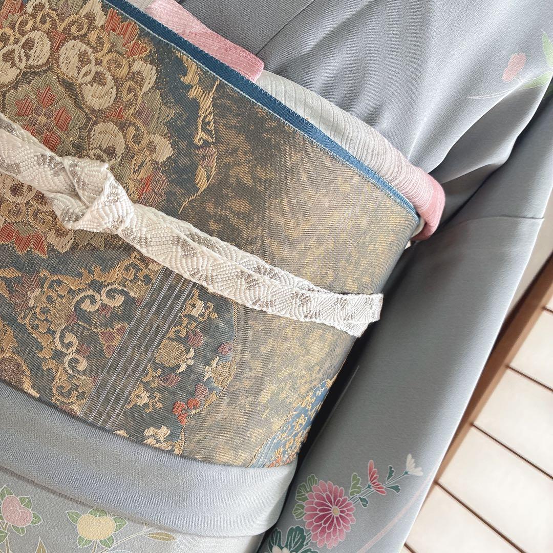 訪問着　フルセット　着物　正絹　四季草花　卒業式　入学式　金駒刺繍　G3