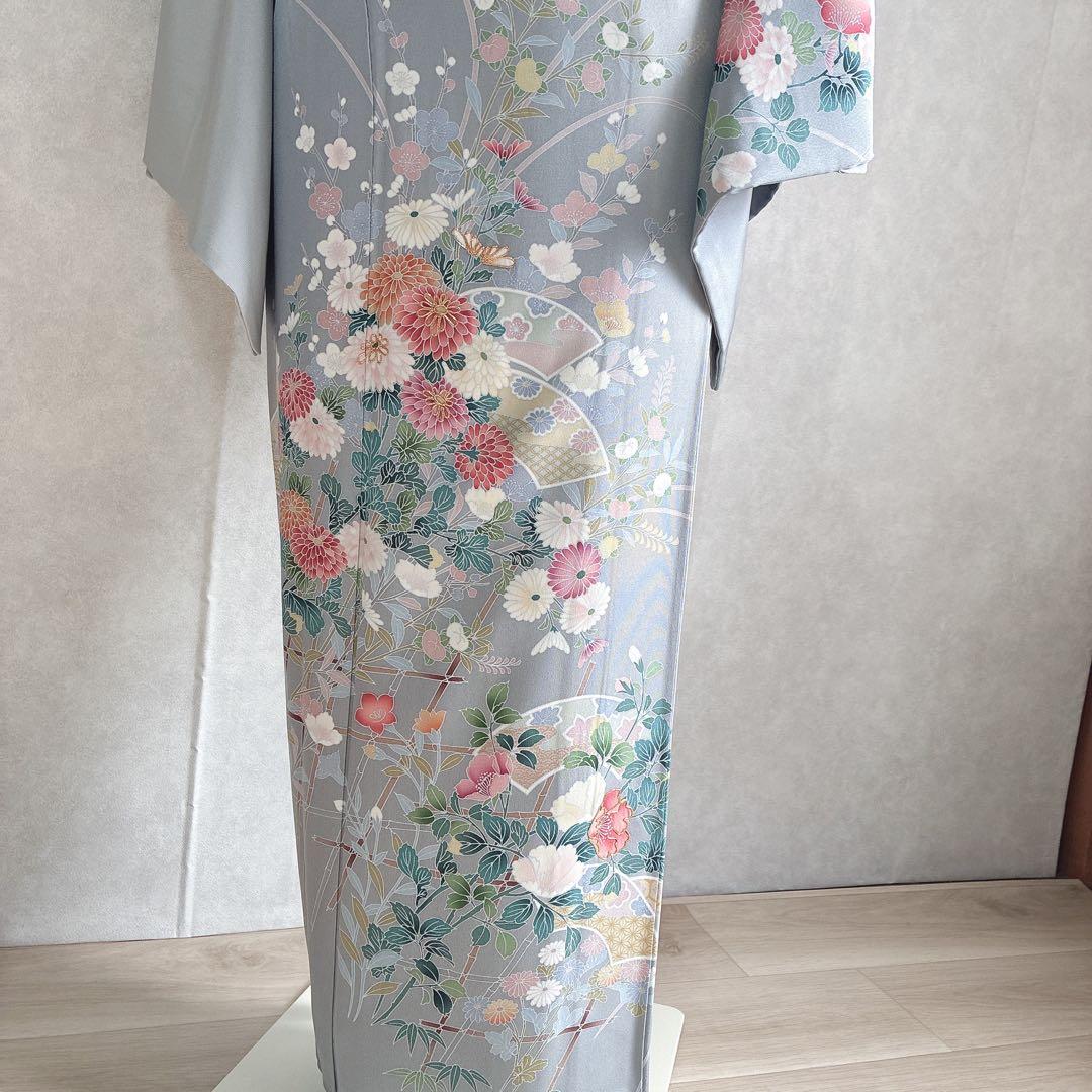 訪問着　フルセット　着物　正絹　四季草花　卒業式　入学式　金駒刺繍　G3