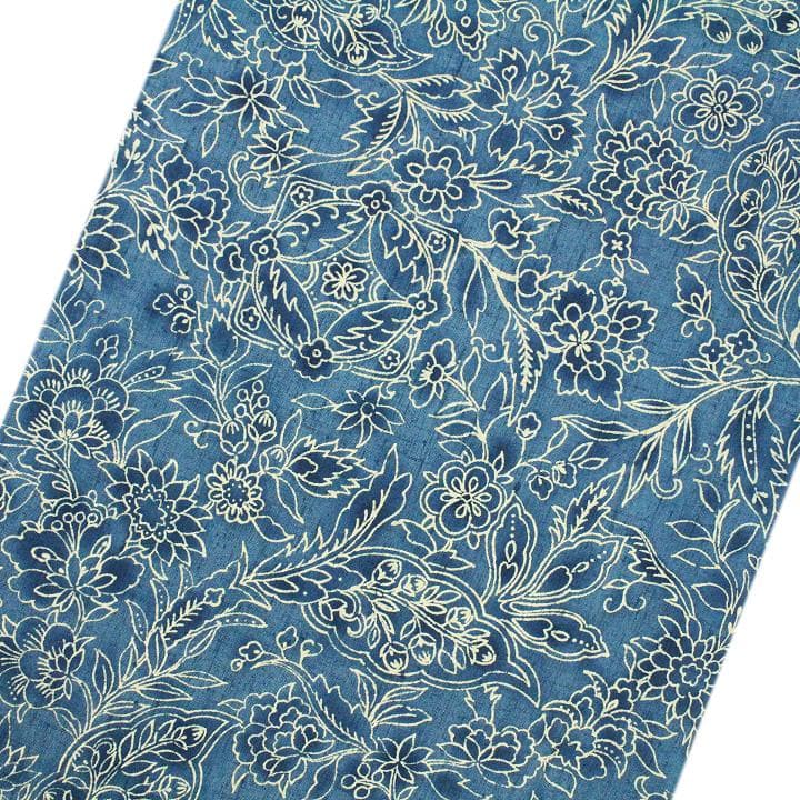 高価な【手描き　ロウケツ染】　お洒落な【ボタニカルモチーフ】　美品の紬です