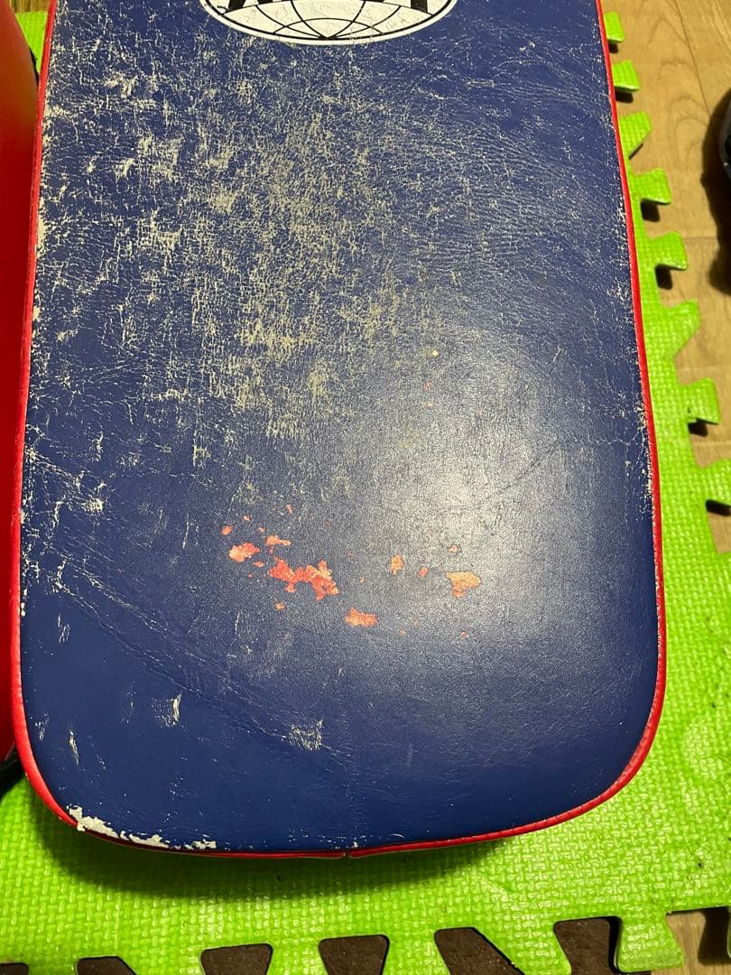 最終価格windy本革キックミットL、マーシャルワールド本革パンチングミット