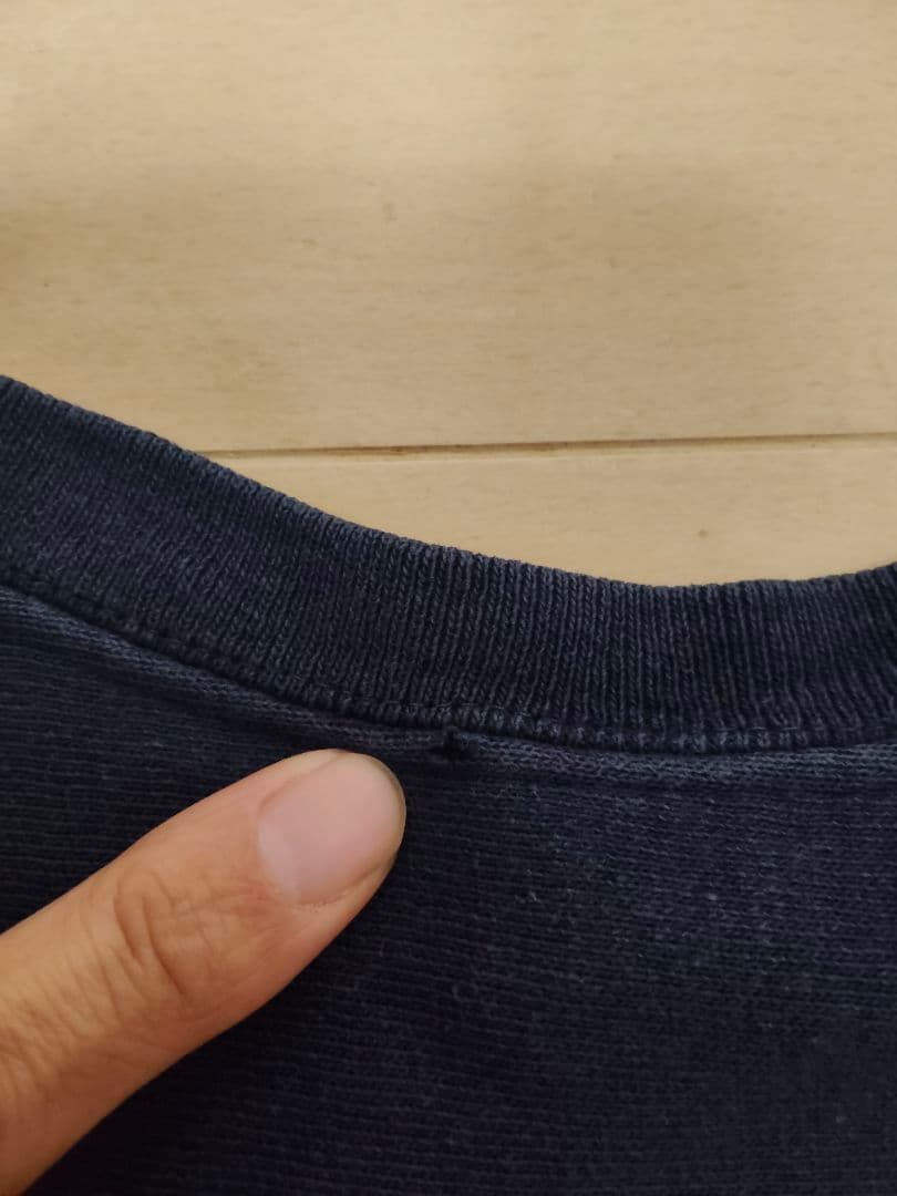 チャンピオン NAVY 両面プリント 七部袖 XLヴィンテージ USA