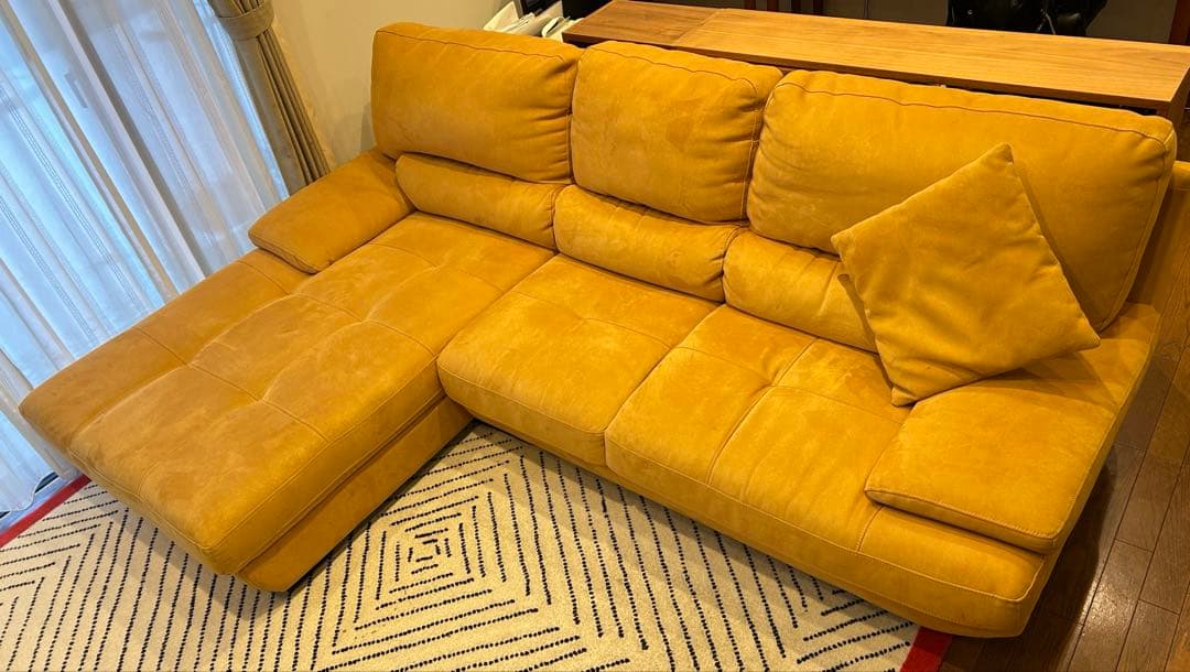 リラックスフォーム　レザーテックス　3人掛け カウチソファ トレビソ　関家具