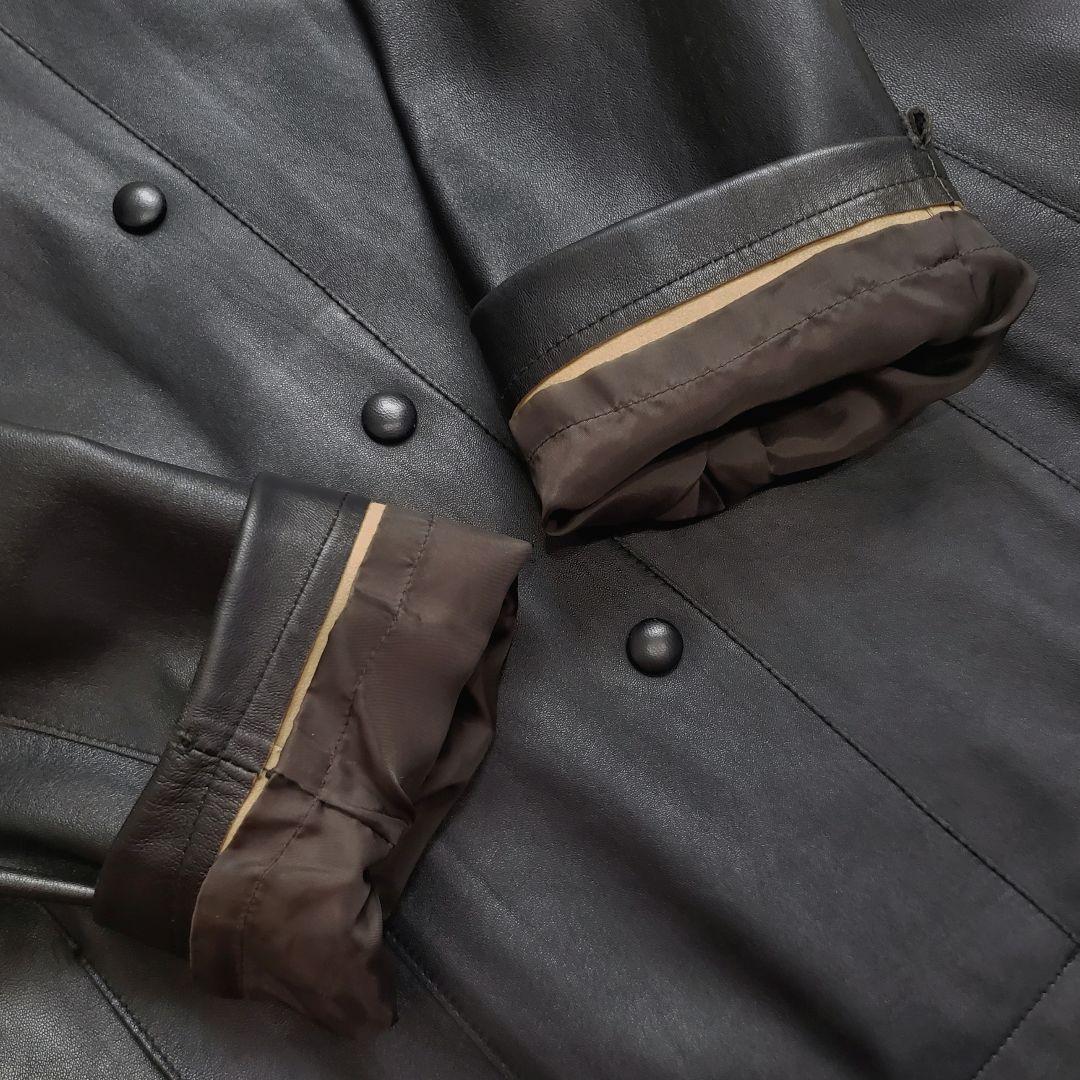 美品✨大きいサイズ Leilian ラムレザージャケット ブラック 13+サイズ