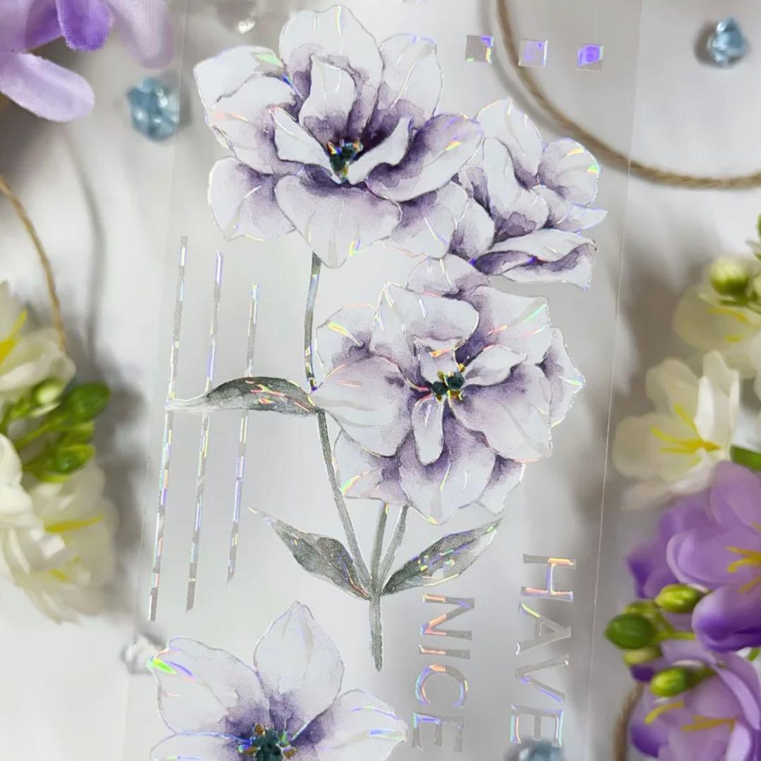 贝壳光 紫色桔梗 6cm×5m 海外マスキングテープ