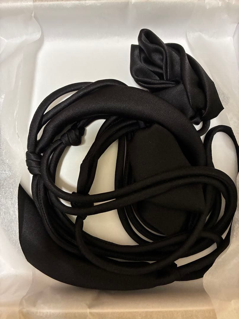 Mame Kurogouchi Floral Motif Silk Belt 黒