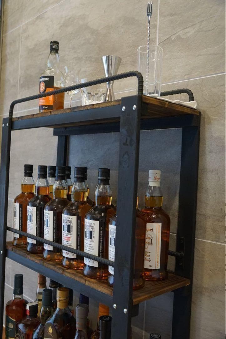 ウイスキーラック　サイドバーワゴンタイプ　男前インテリア　0102
