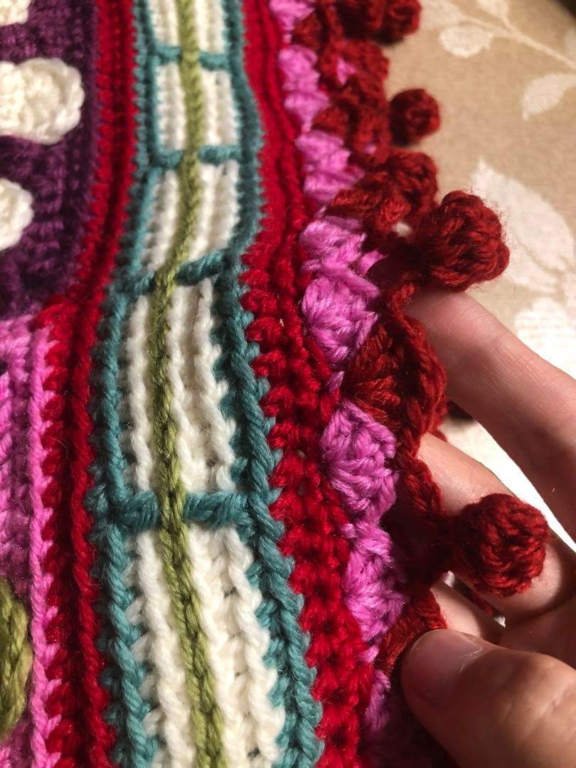 花モチーフレトロブランケット