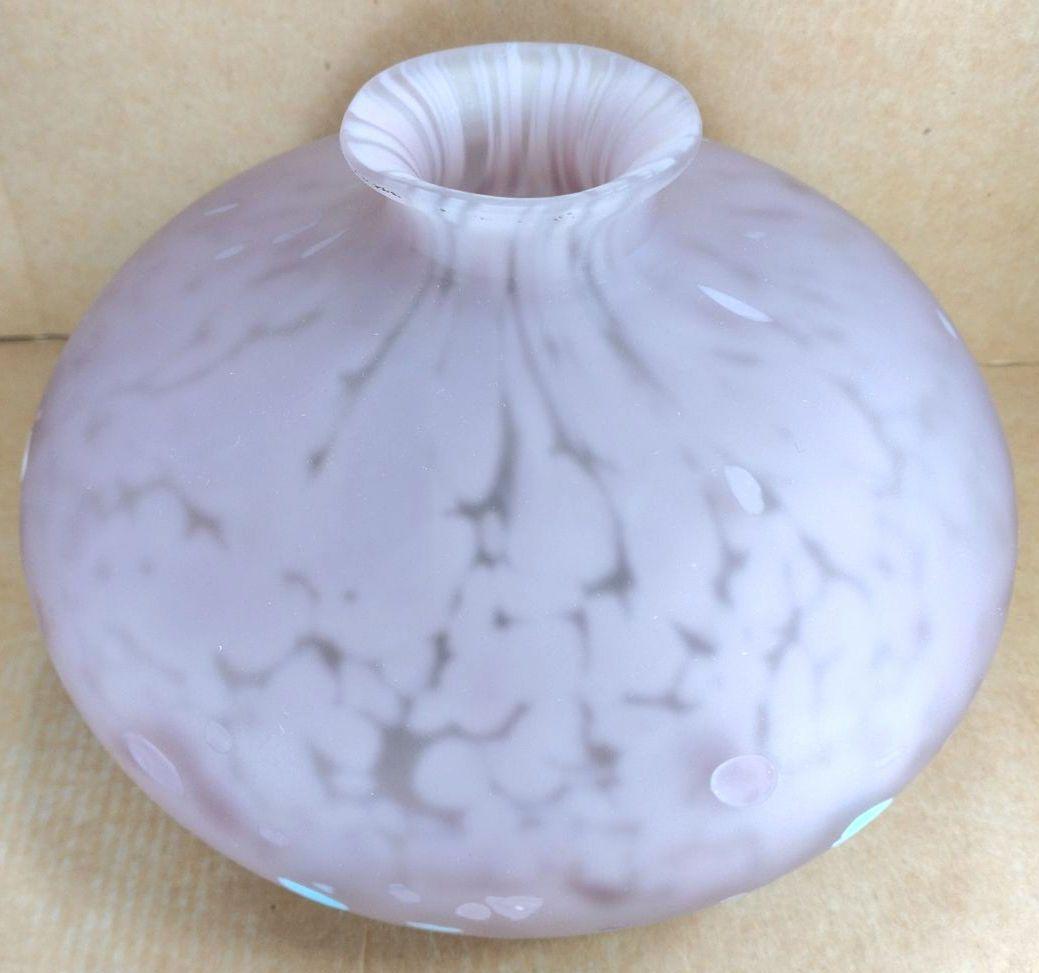 【本物保証】藤田喬平 手吹 金彩 花瓶(薄紫系) 共箱 栞 デパートカード